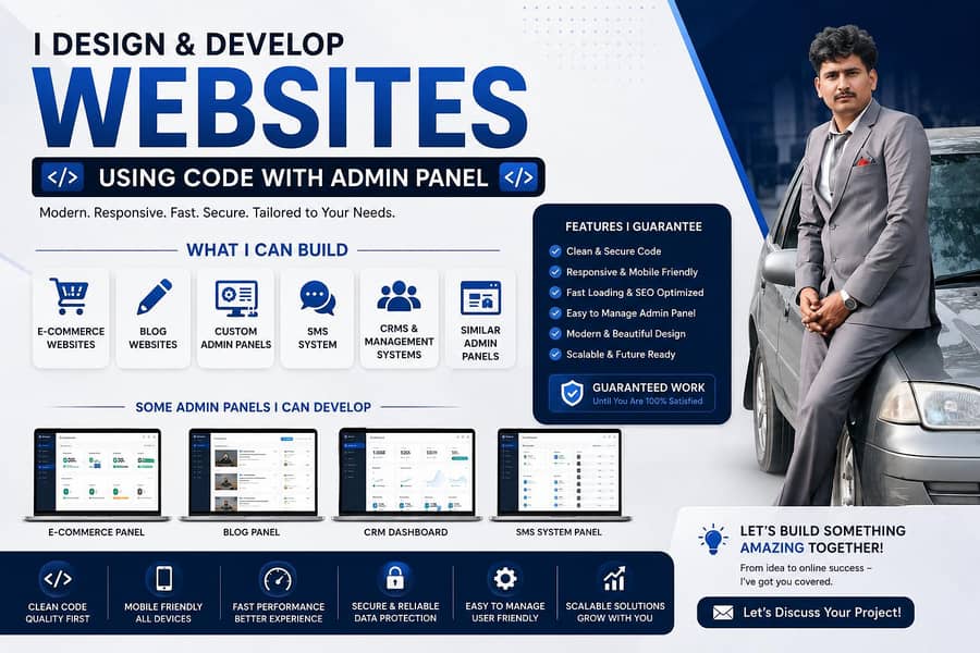 Professional Website Developer | E-Commerce, CRM & Admin Panels 0