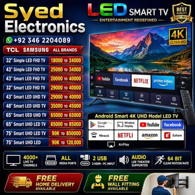 BIG SALE LED TV 65" INCH SMART 4K ANDROID UHD FULL HD