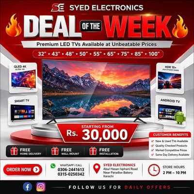 OFFER 43" INCH LED TV SAMSUNG SMAAR NEW MODELS AVAILABLE