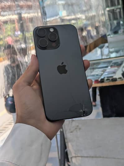 16 pro Max 256GB factory unlock 93% only phone back break/screen ruff
