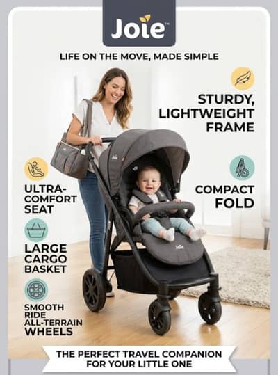 Joie Premium Baby Pram / Stroller in Excellent Condition