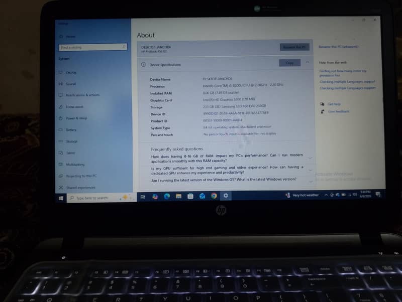 HP i5 5th generation 2