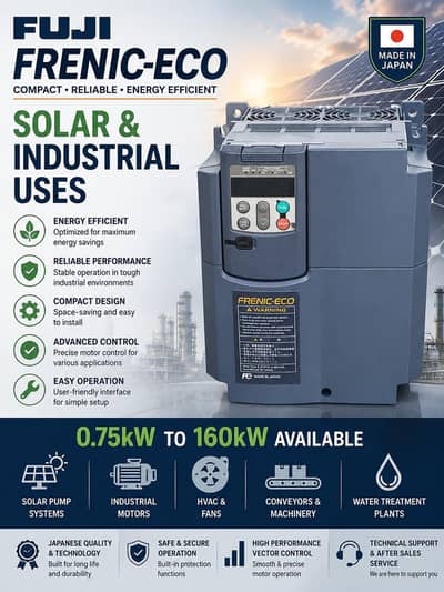 VFD INVERTER SOLAR FUJI 3 PHASE MOTOR  INDUSTRIAL
