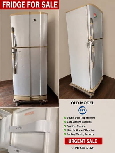 Pel double door fridge + freezer for urgent sale