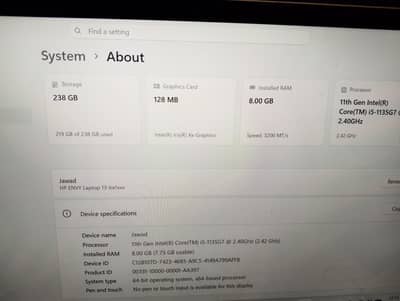 i5 11gen Ho envy 13 for sale