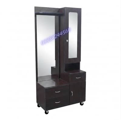 "Multi-Purpose Wooden Wardrobe with Mirror & Storage Drawers"