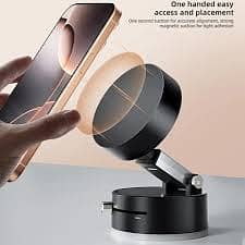 Vacuum Magnetic Suction Cup Folding Swivel Stand Double-sided Suction