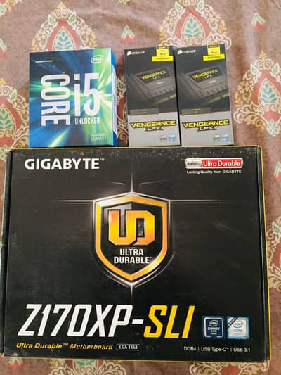 Intel Core i5 6600k + Gigabyte Z170XP-SLI + Corsair 8GB (4GB x 2)