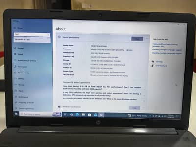 HP Laptop Intel Core i5-8265U Processor 8GB RAM 256GB SSD Storage