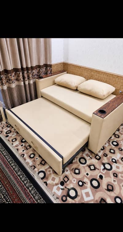 Stylish Sofa Bed with Diamond Foam – Comfortable & Space-Saving