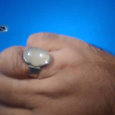 Silver ring with original irani haqeeq original chandi main