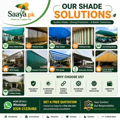 Green Shade Net for Parking, Roof & Garden | Supply & Installation