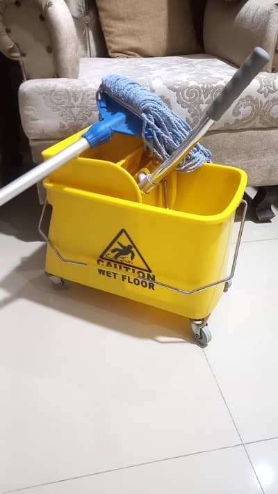 floor cleaning bucket and mop