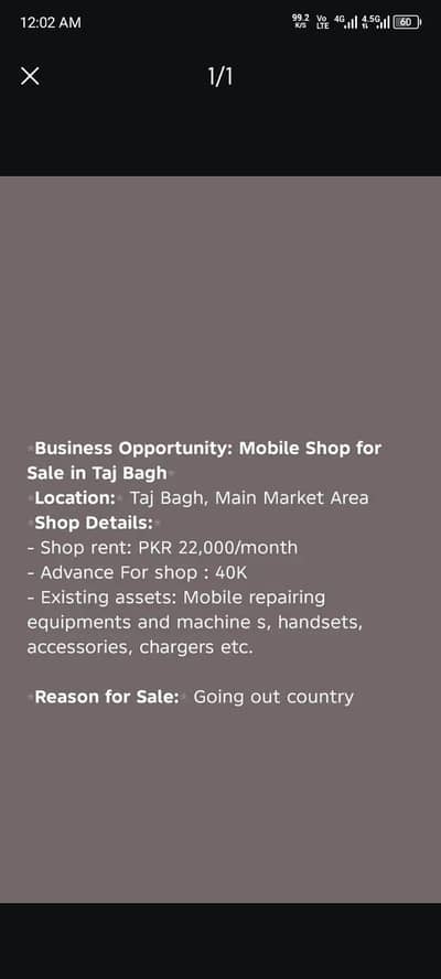 Mobile shop Business complete setup for sale