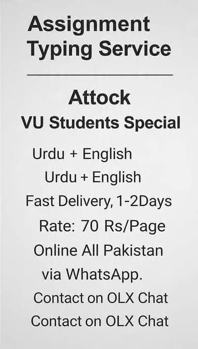 Assignment  typing service Attock online