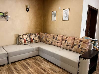Modern Gray L-Shape Sofa Set for Sale
