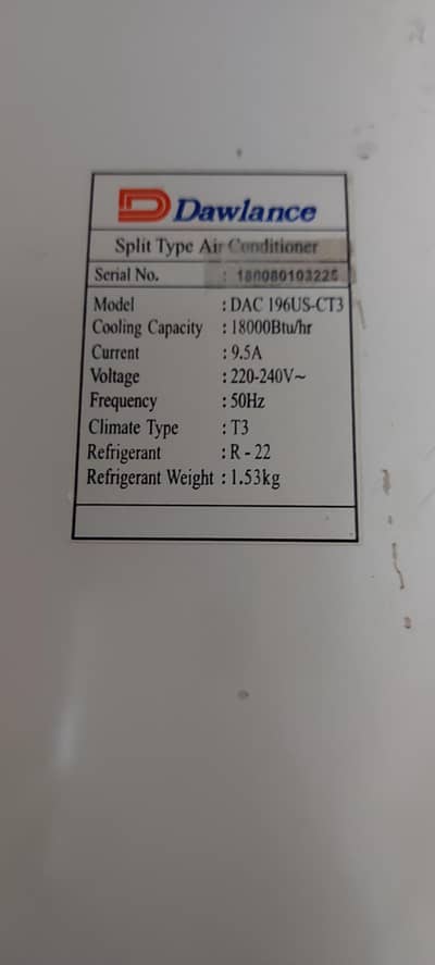 Dawlance 1.5 AC home used