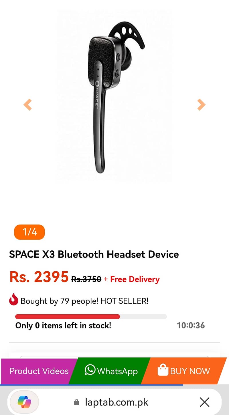 Space X3 Bluetooth Handset Device 0