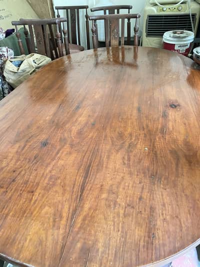 Dining table full wood with 6 chairs included in reasonable affordable