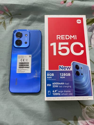 Redmi 15c (4+4gb Ram / 128gb Rom) With Complete Box