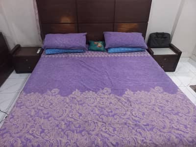 sheesham wood bed side table dressing and almari