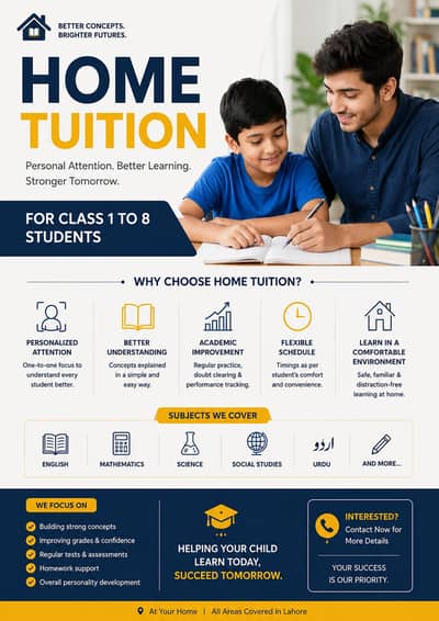 home Tution for class(1-8)
