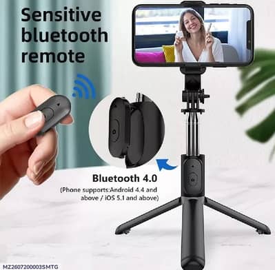 Premium QUALITY SELFIE STICK TRIPOD WITH BLUETOOTH CONNECTIVITY REMOTE