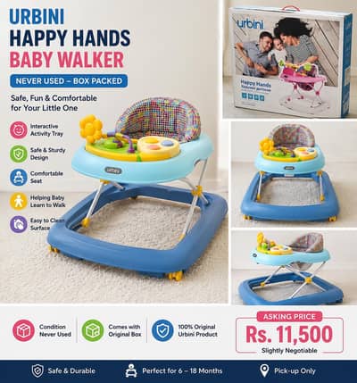 Urbini Happy Hands Baby Walker – Box Packed, Never Used