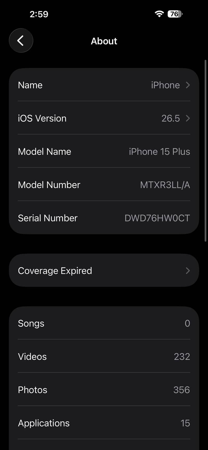 Apple iPhone 15 plus sim lock LLA MODEL 4