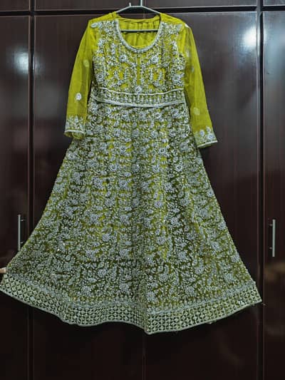 perrot green/ mehndi green bridal wear maxi
