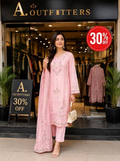 30% Discount 3 piece lawn and cotton