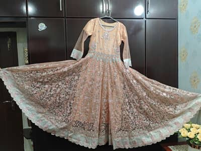 blush pink bridal wear engegment dress / walima dress