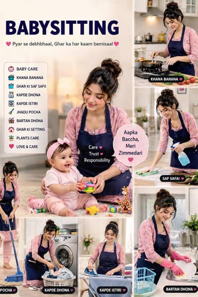 babysitter+ house maid required