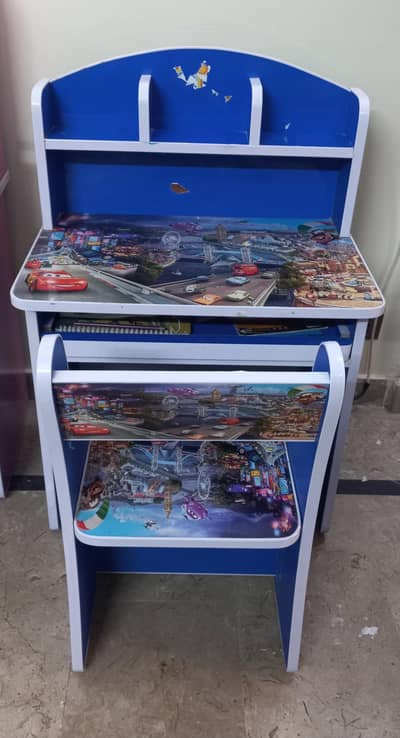 Kids Study Table & Chair set - Wooden & Spacious | Good Condition