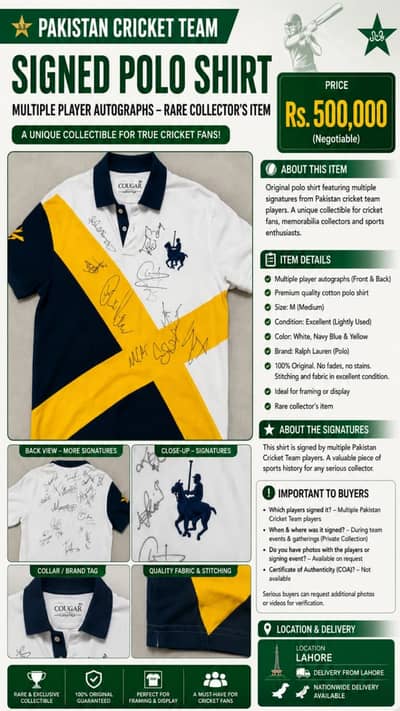 Pakistan Cricket Team Signed Shirt - Rare Collectible