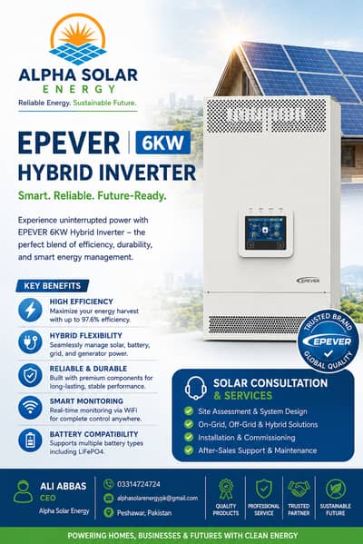 EPEVER 6KW Hybrid Solar Inverter | Works Without Battery & WAPDA