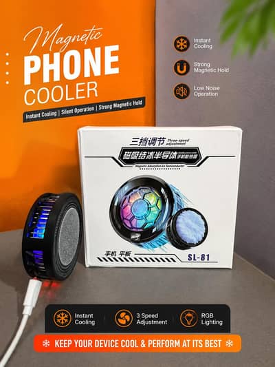 SL-81 Magnetic Mobile Phone Cooler RGB Gaming Cooling Fan