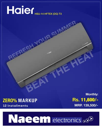 Haier AC available on installment and cash sale