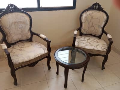 Wooden chairs with table set