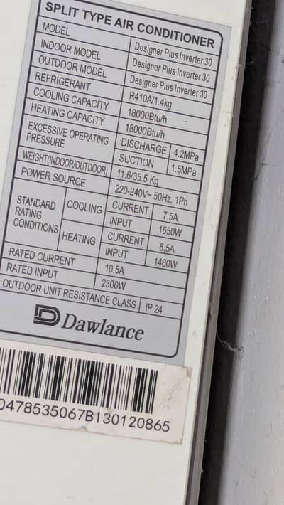Dawlance 1.5 ton inverter