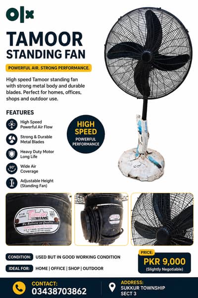 Taimoor Pedestal Fan 24"