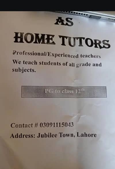I’m a tutor from last 10 years . . If you need a home tutor then contact