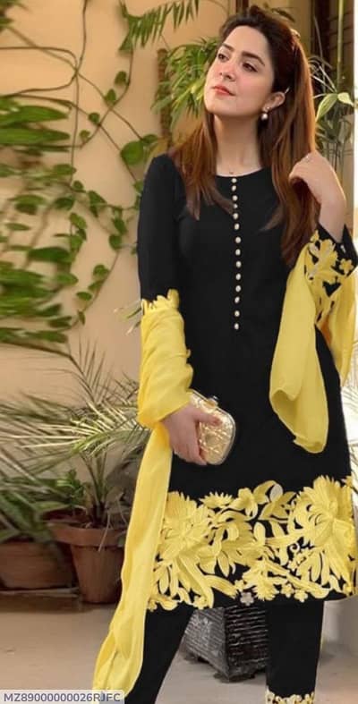 black linen embroideredwomens suit 2 piece