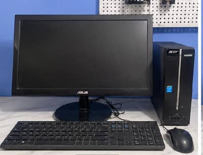 Acer Core i3 Desktop PC + ASUS Monitor + Keyboard Full Set - Used