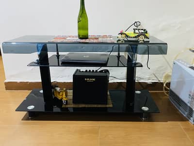 Glass tv trolley