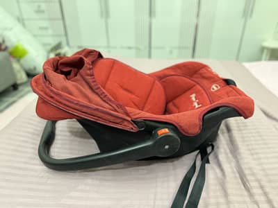 Premium Red Infant Car Seat Carrier with Canopy and Carry Handle Style