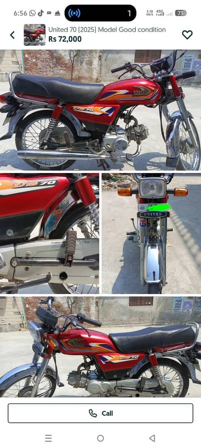 united bike 70 good condition