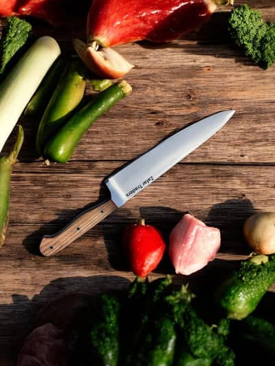 Premium Stainless Steel Chef Knife | Wooden Handle | Knife for Sale