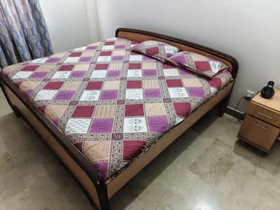 Wooden Bed 6.5ft by 7ft