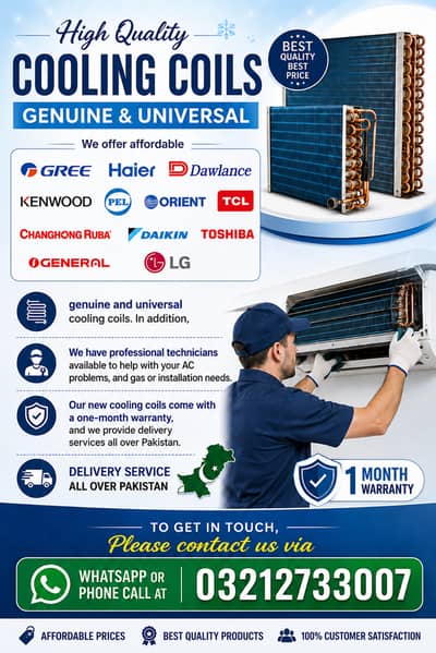Cooling Coil Haier Gree Kenwood Orient Pel TCL